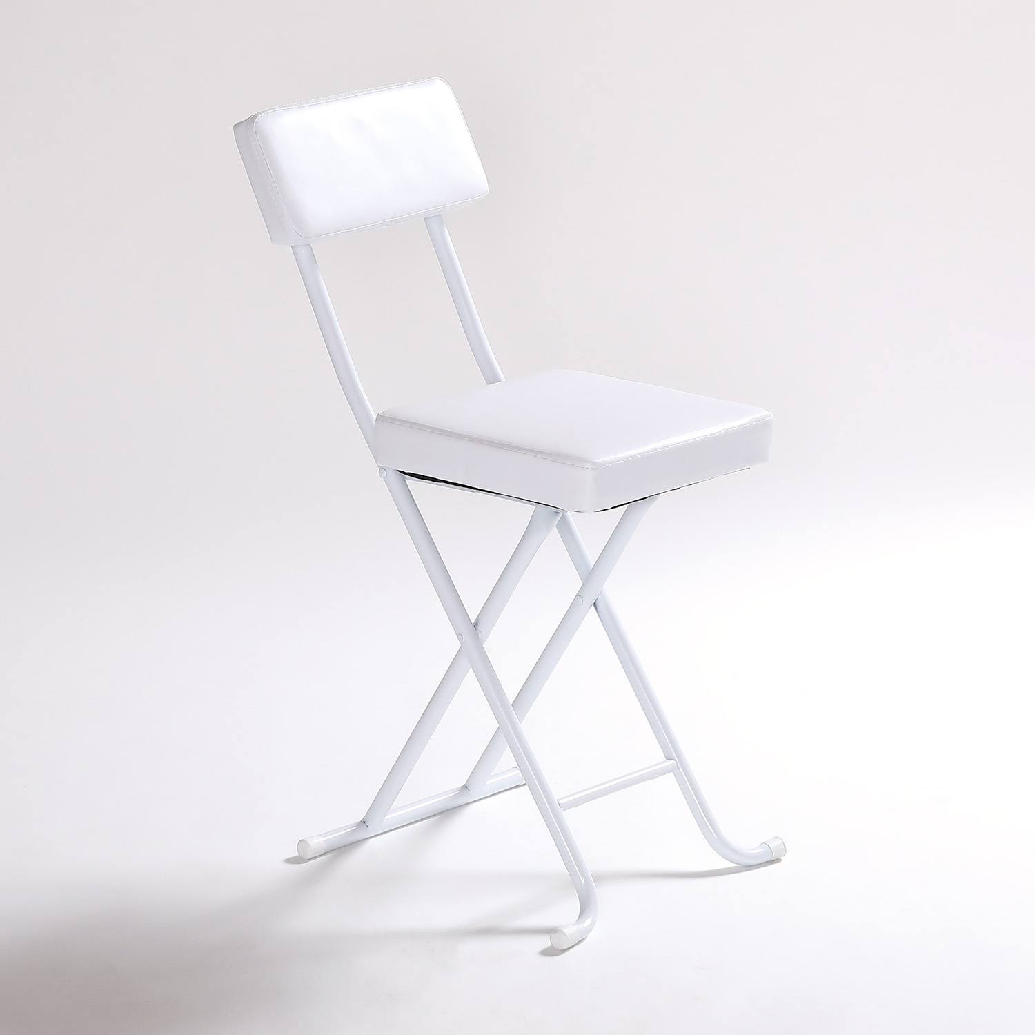4脚セット】折りたたみ椅子/パイプ椅子(ホワイト)【組立不要】軽量 