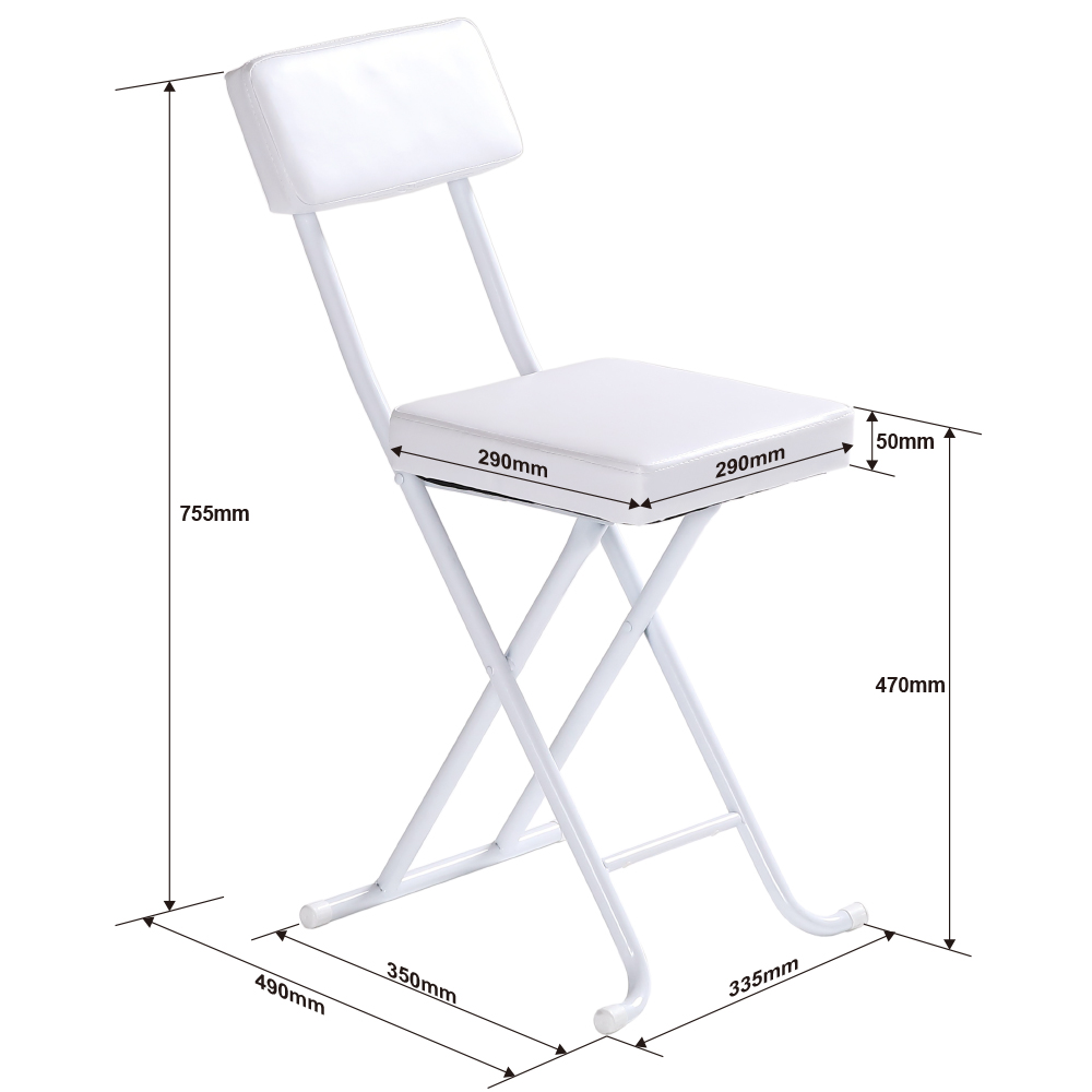 4脚セット】折りたたみ椅子/パイプ椅子(ホワイト)【組立不要】軽量